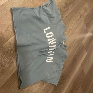 green/blue cropped hoodie